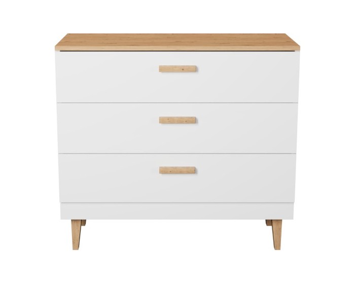 Komoda se šuplíky DENVER 100 cm bílá/dub hickory