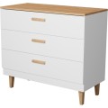 Komoda se šuplíky DENVER 100 cm bílá/dub hickory