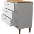 Komoda se šuplíky DENVER 100 cm bílá/dub hickory