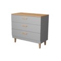 Komoda se šuplíky DENVER 100 cm šedá/dub hickory