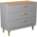 Komoda se šuplíky DENVER 100 cm šedá/dub hickory