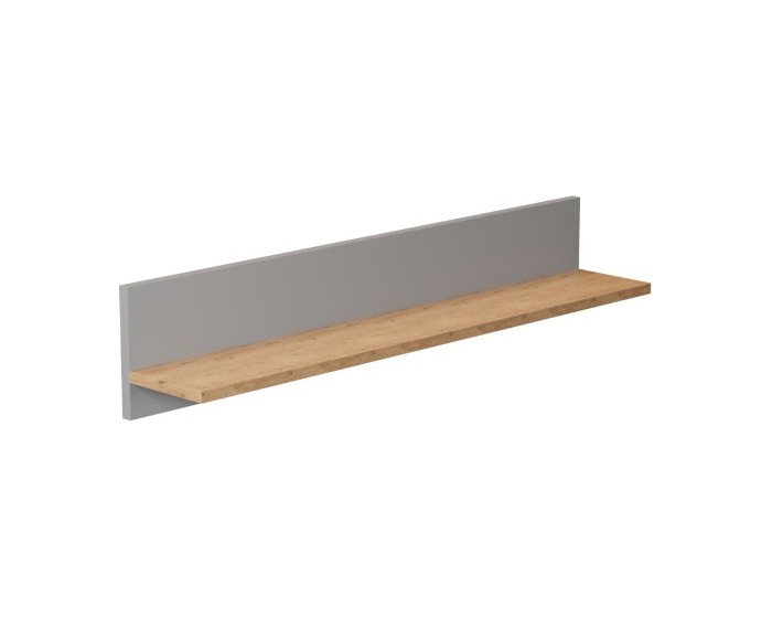 Nástěnná police DENVER 100 cm šedá/dub hickory