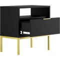 Noční stolek Austin černý/zlatý