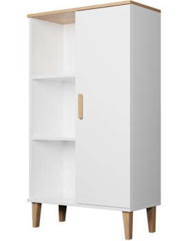 Vitrína DENVER 120 cm bílý/dub hickory