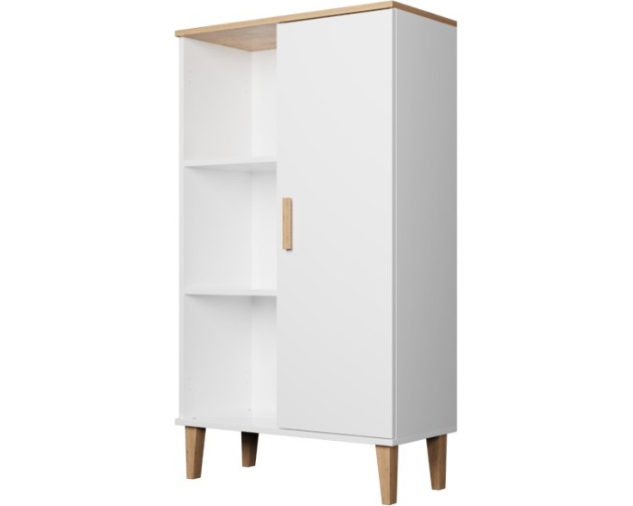 Vitrína DENVER 120 cm bílý/dub hickory