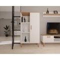 Vitrína DENVER 120 cm bílý/dub hickory
