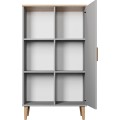 Vitrína DENVER 120 cm šedý/dub hickory
