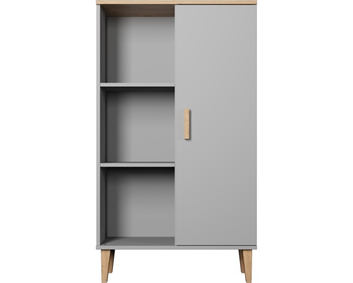 Vitrína DENVER 120 cm šedý/dub hickory