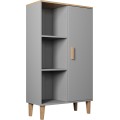 Vitrína DENVER 120 cm šedý/dub hickory
