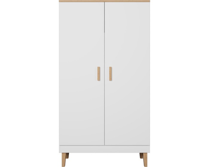 Šatní skříň DENVER 100 cm bílá/dub hickory