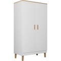 Šatní skříň DENVER 100 cm bílá/dub hickory