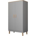 Šatní skříň DENVER 100 cm šedá/dub hickory