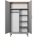 Šatní skříň DENVER 100 cm šedá/dub hickory