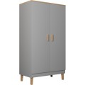 Šatní skříň DENVER 100 cm šedá/dub hickory
