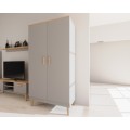 Šatní skříň DENVER 100 cm šedá/dub hickory