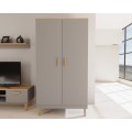 Šatní skříň DENVER 100 cm šedá/dub hickory