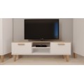 TV stolek DENVER 120 cm bílý/dub hickory