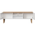 TV stolek DENVER 120 cm bílý/dub hickory