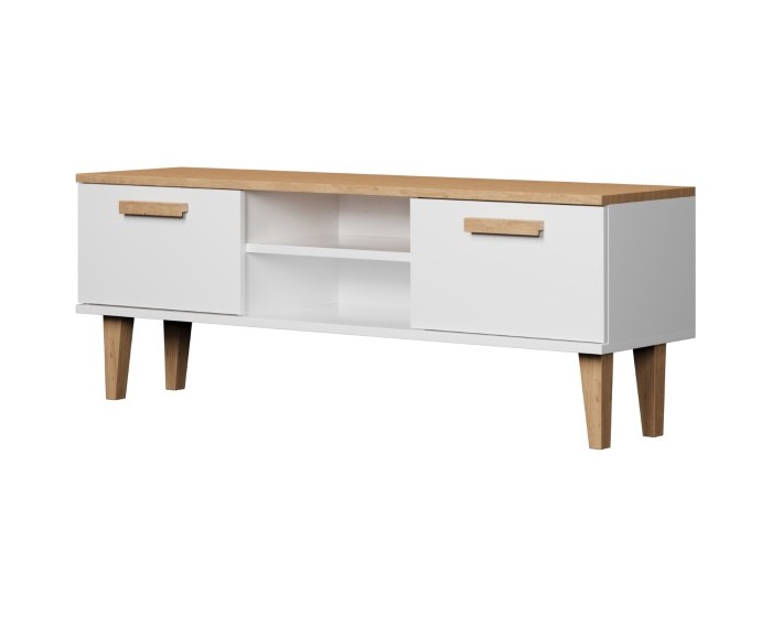 TV stolek DENVER 120 cm bílý/dub hickory