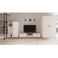TV stolek DENVER 160 cm bílý/dub hickory