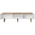 TV stolek DENVER 160 cm bílý/dub hickory