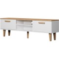 TV stolek DENVER 160 cm bílý/dub hickory