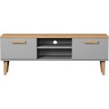 TV stolek DENVER 120 cm šedý/dub hickory
