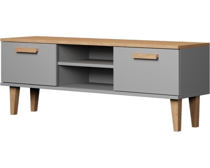 TV stolek DENVER 120 cm šedý/dub hickory