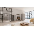 Komoda se šuplíky DENVER 100 cm šedá/dub hickory