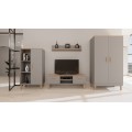 TV stolek DENVER 120 cm šedý/dub hickory