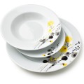 Porcelánová jídelní sada LEA Yellow 18 ks bílá/žlutá 