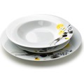 Porcelánová jídelní sada LEA Yellow 18 ks bílá/žlutá 