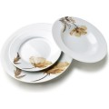 Porcelánová jídelní sada LEA Beige II 18 ks bílá/béžová