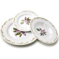 Porcelánová jídelní sada LEA Lilac 18 ks bílá/fialová