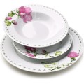 Porcelánová jídelní sada LEA Mallow 18 ks bílá/růžová