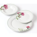 Porcelánová jídelní sada LEA Mallow 18 ks bílá/růžová