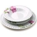 Porcelánová jídelní sada LEA Mallow 18 ks bílá/růžová