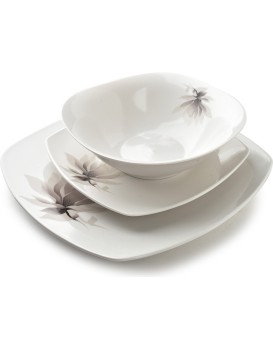 Porcelánová jídelní sada 18 ks talířů MAGNOLIA bílá