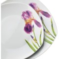 Porcelánová jídelní sada LEA Iris 18 ks bílá/fialová