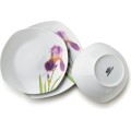 Porcelánová jídelní sada LEA Iris 18 ks bílá/fialová