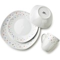Porcelánová jídelní sada s hrníčkem LEA Mini 16 ks bílá/barevná