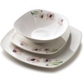 Porcelánová jídelní sada LEA Pink 18 ks bílá/růžová