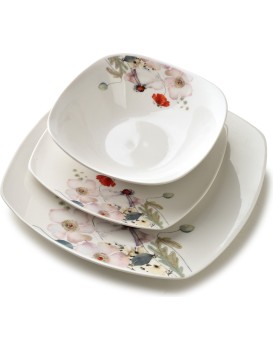 Porcelánová jídelní sada LEA Light 18 ks bílá/barevná