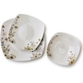 Porcelánová jídelní sada LEA Prime 18 ks bílá/béžová