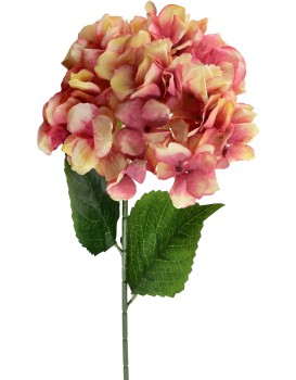 Umělá květina VIRIDIS HORTENSIA 73 cm růžová/béžová