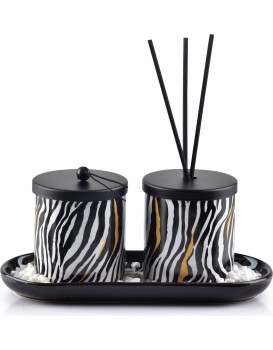 Aroma difuzér + svíčka RIBS II 30 ml se vzorem černo-bílý