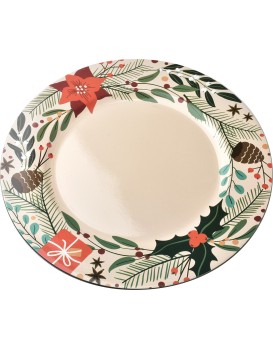 Dekorativní podtalíř BLANCHE FESTIVE VI 33 cm bílý s vánočním motivem