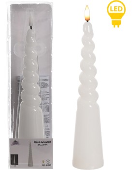 LED svíčka IDALIA SPIRAL 25 cm bílá
