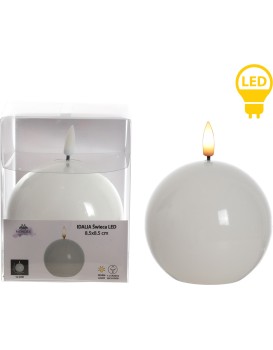 LED svíčka IDALIA BEAD 11 cm bílá