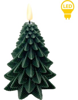 Vánoční LED dekorativní svíčka Nikolao Trh 15 cm zelená